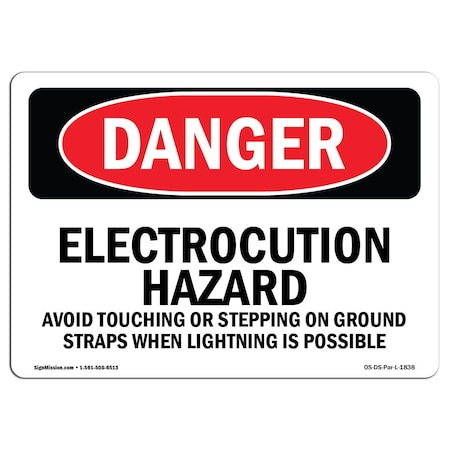 Signmission Safety Sign, OSHA Danger, 7" Height, 10" Width, Electrocution Hazard Avoid Touching, Landscape OS-DS-D-710-L-1838